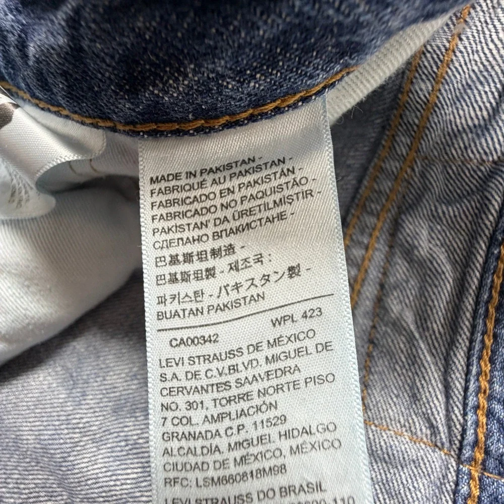 Levis Premium LOT 568 LOOSE STRAIGHT Big E Jeans Cotton Linen Denim Mens 36x32